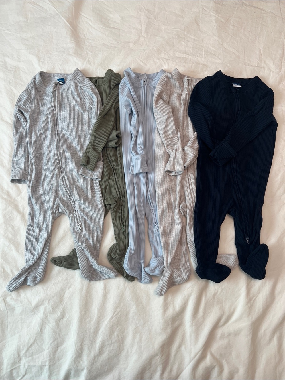 Old Navy 5 pack ribbed baby footie PJ